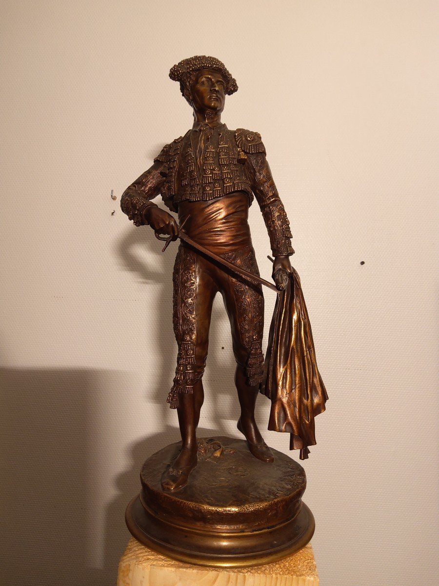 Bronze By Pj Mene Toreador 1877 Lightly Golden Patina